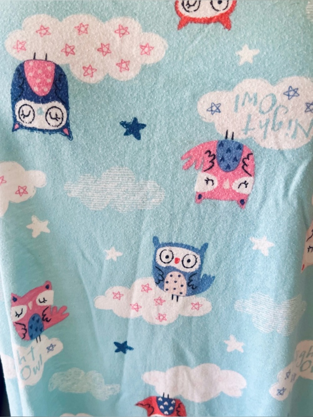 Secret Treasures Blue Owl Print Short-Sleeve Nightgown - Picture 7 of 8